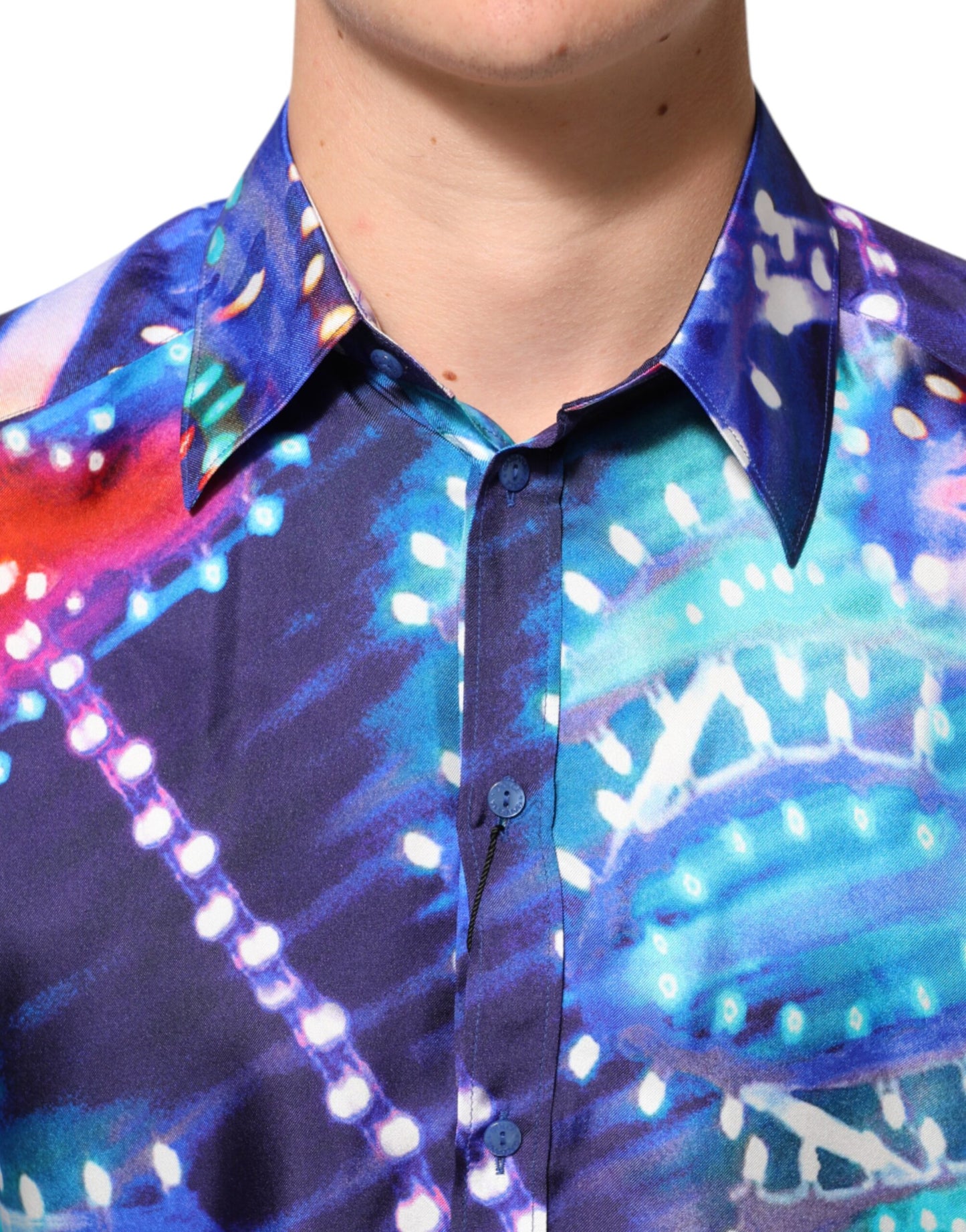 Dolce & Gabbana Multicolor Luminarie MARTINI Slim Men Shirt