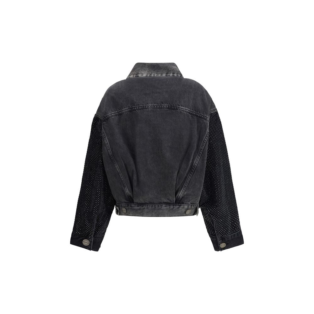PINKO Gray Cotton Denim Jacket