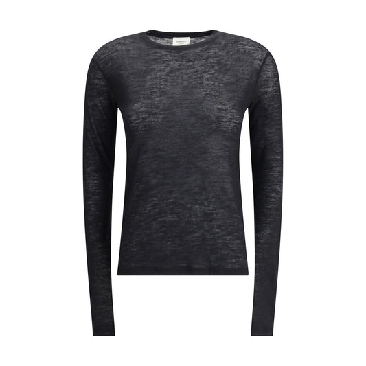 Saint Laurent Black Cashmere Long Sleeve T-Shirt