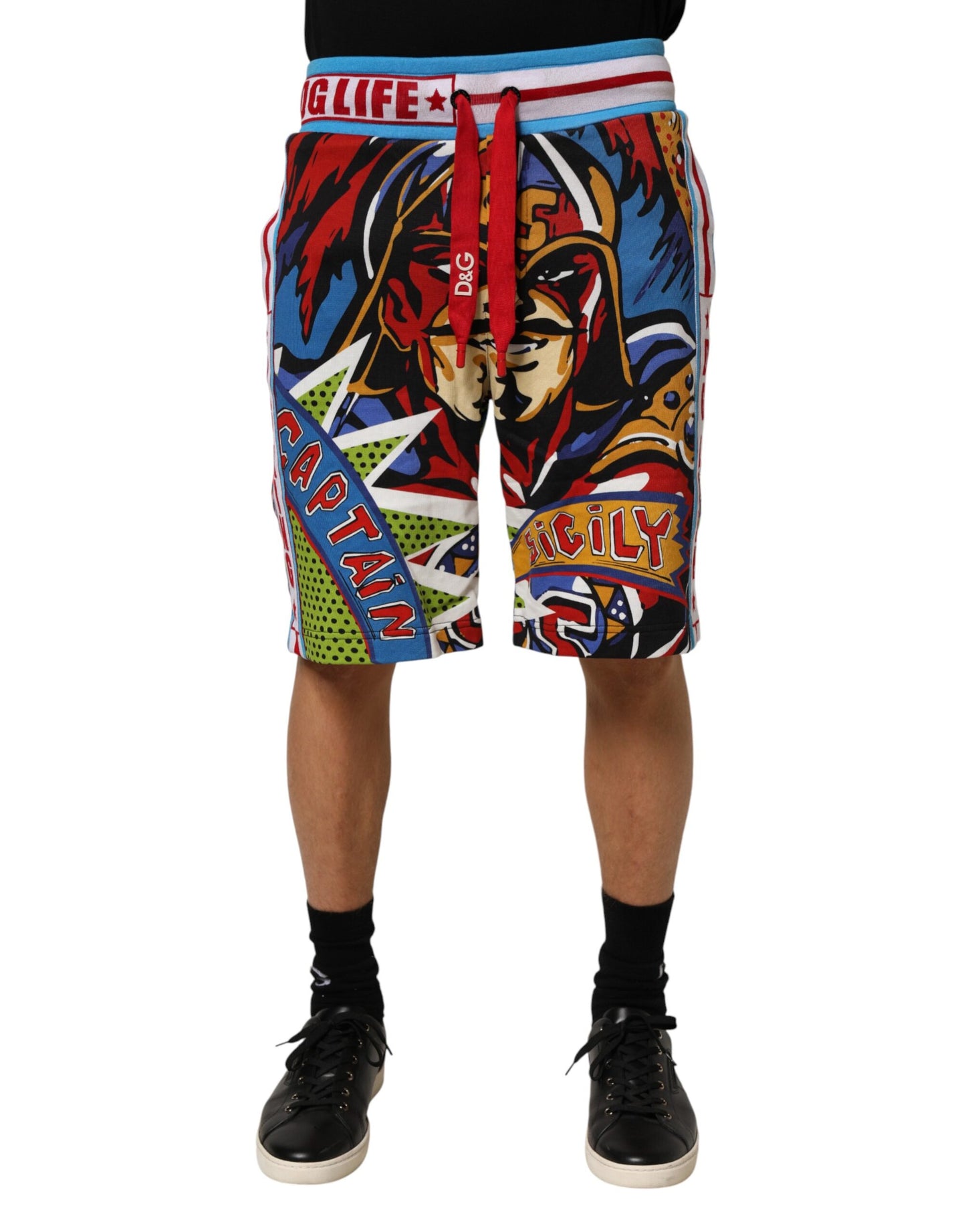 Dolce & Gabbana Multicolor Captain Sicily Men Bermuda Shorts