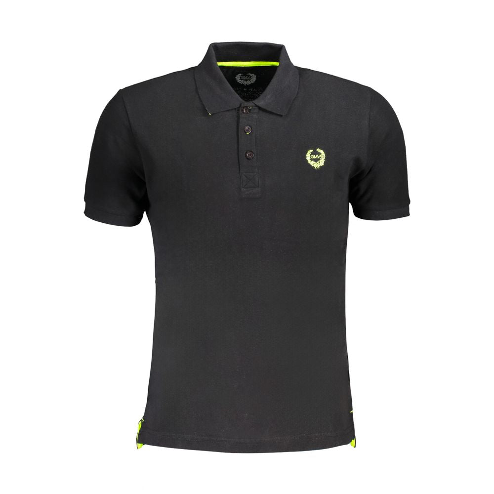 Gianmarco Venturi Black Cotton Men Polo Shirt