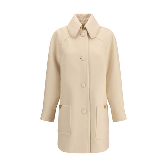 Valentino Cream Fleece Wool Coat