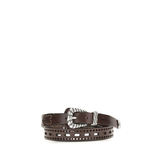 Etro Brown Calf Leather Bos Taurus Belt