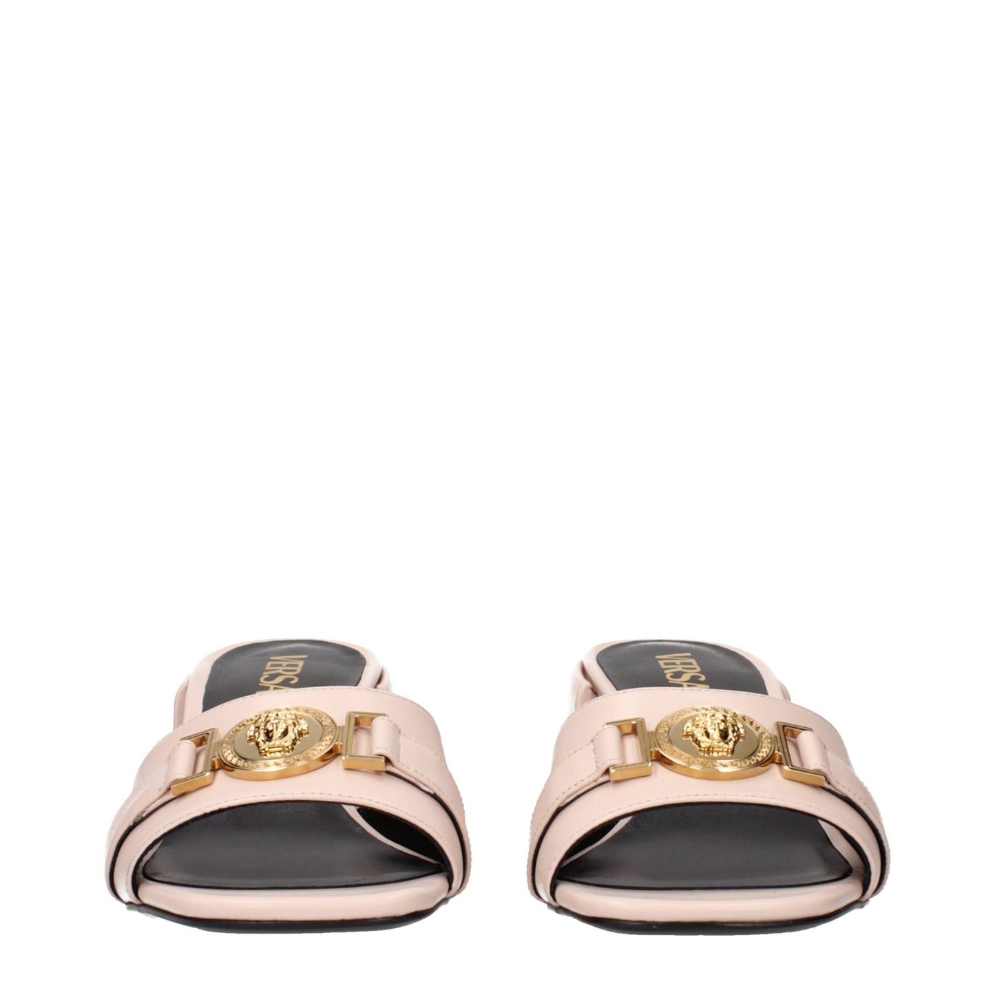 Versace Pink Leather Platform Sandals