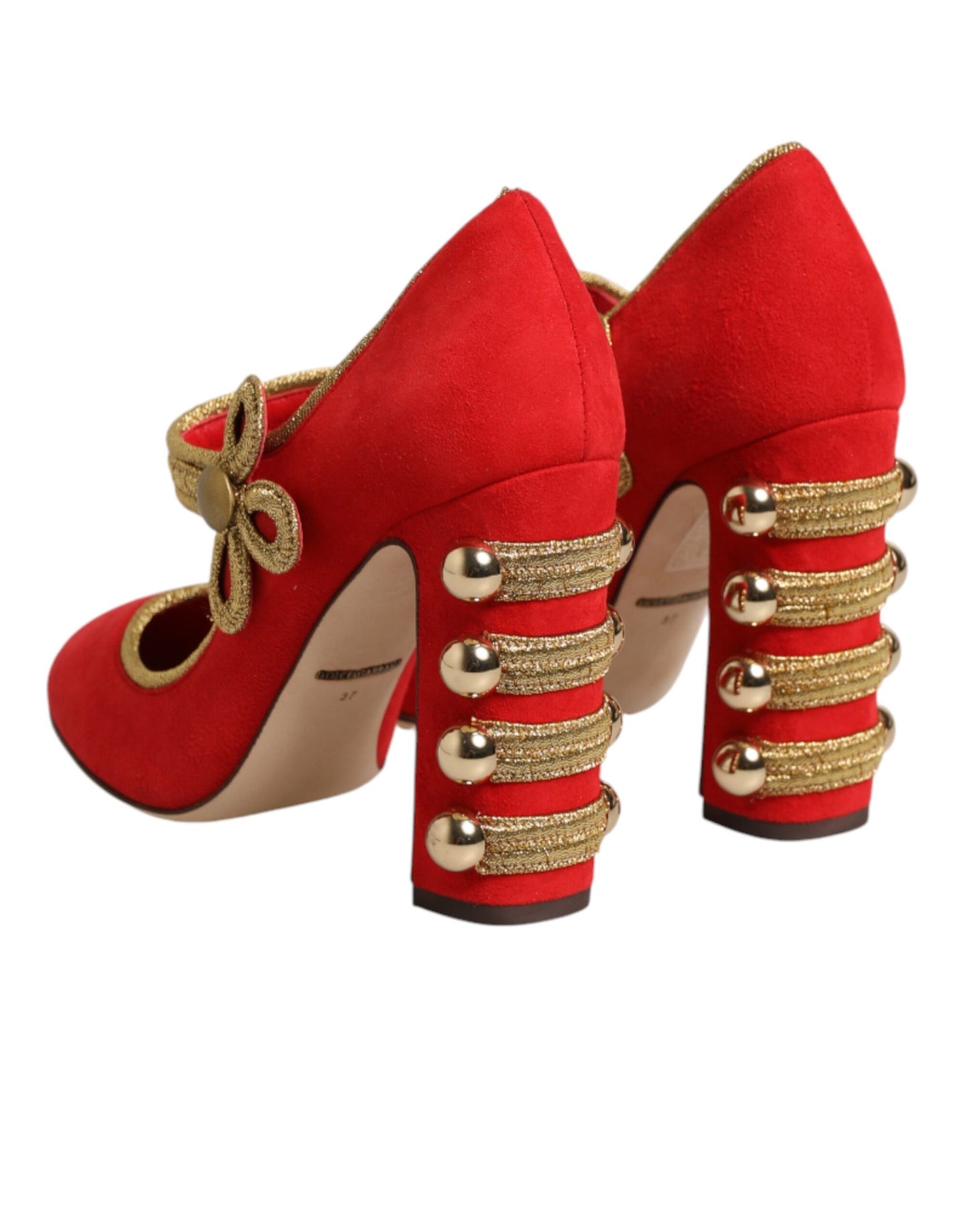 Dolce & Gabbana Red Embellished MARY JANES Pumps  Shoes