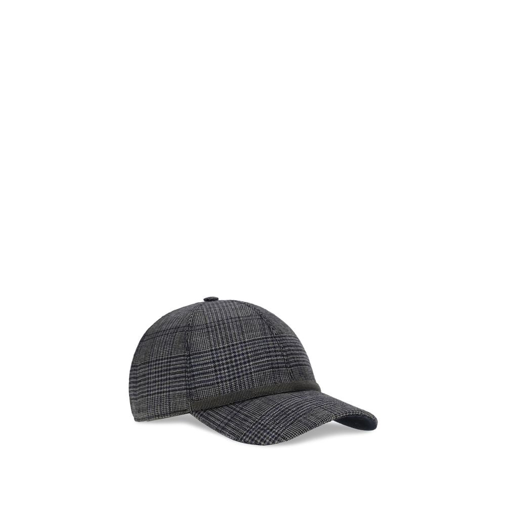 Brunello Cucinelli Gray Fleece Wool Cap (Baseball Hat)