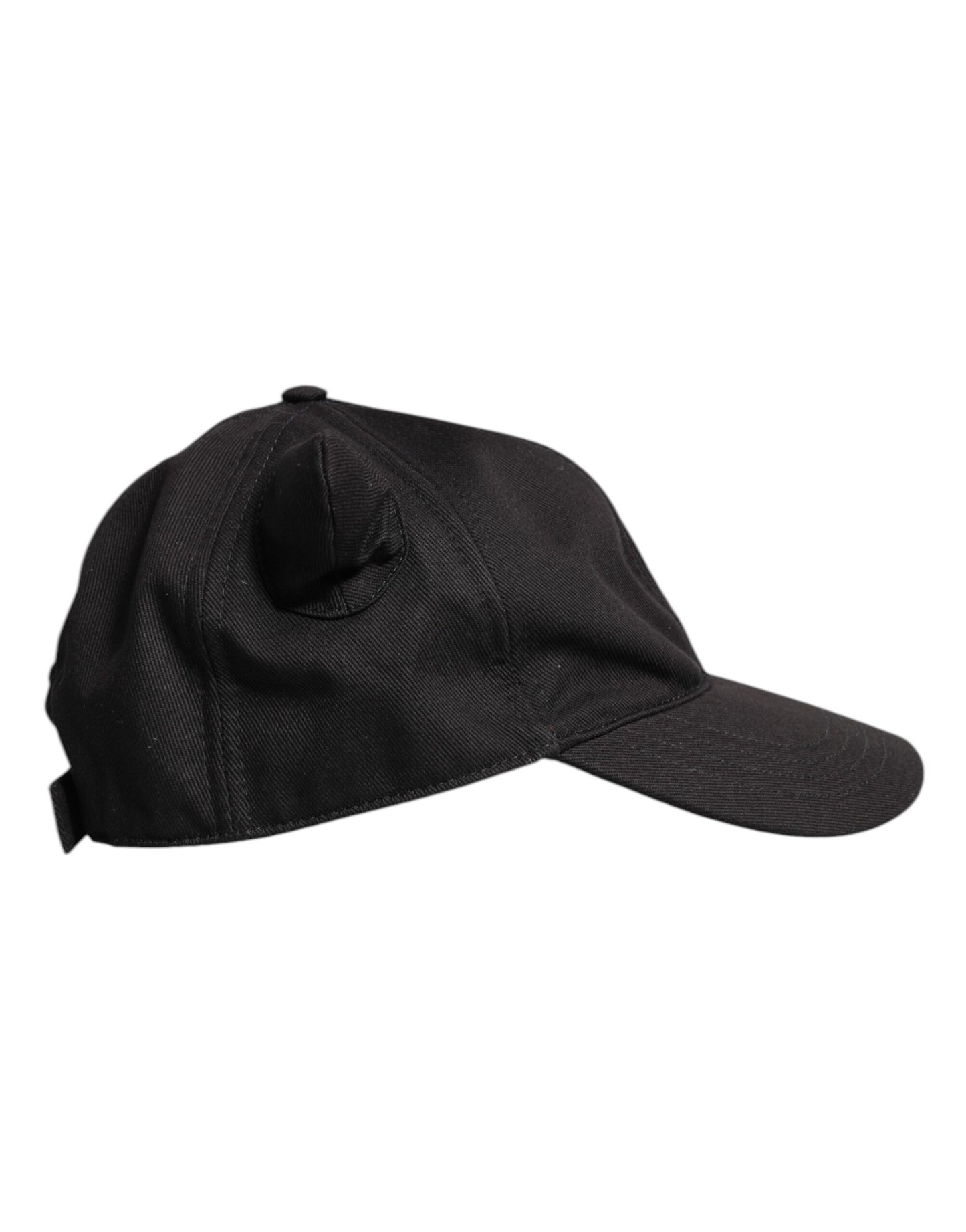 Dolce & Gabbana Black Cotton Logo Patch 6 Panels Baseball Cap Hat