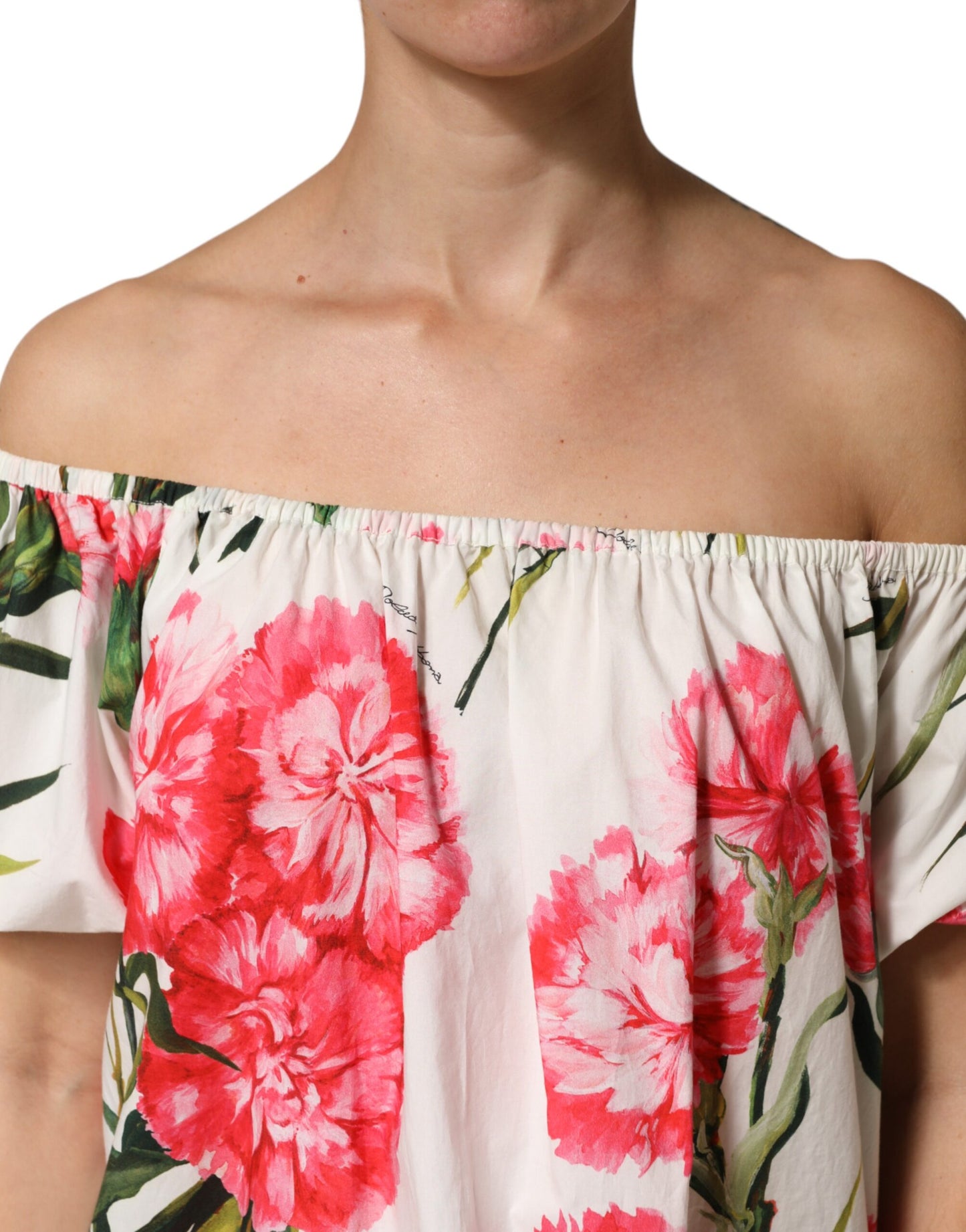 Dolce & Gabbana Multicolor Floral Off Shoulder Blouse Top
