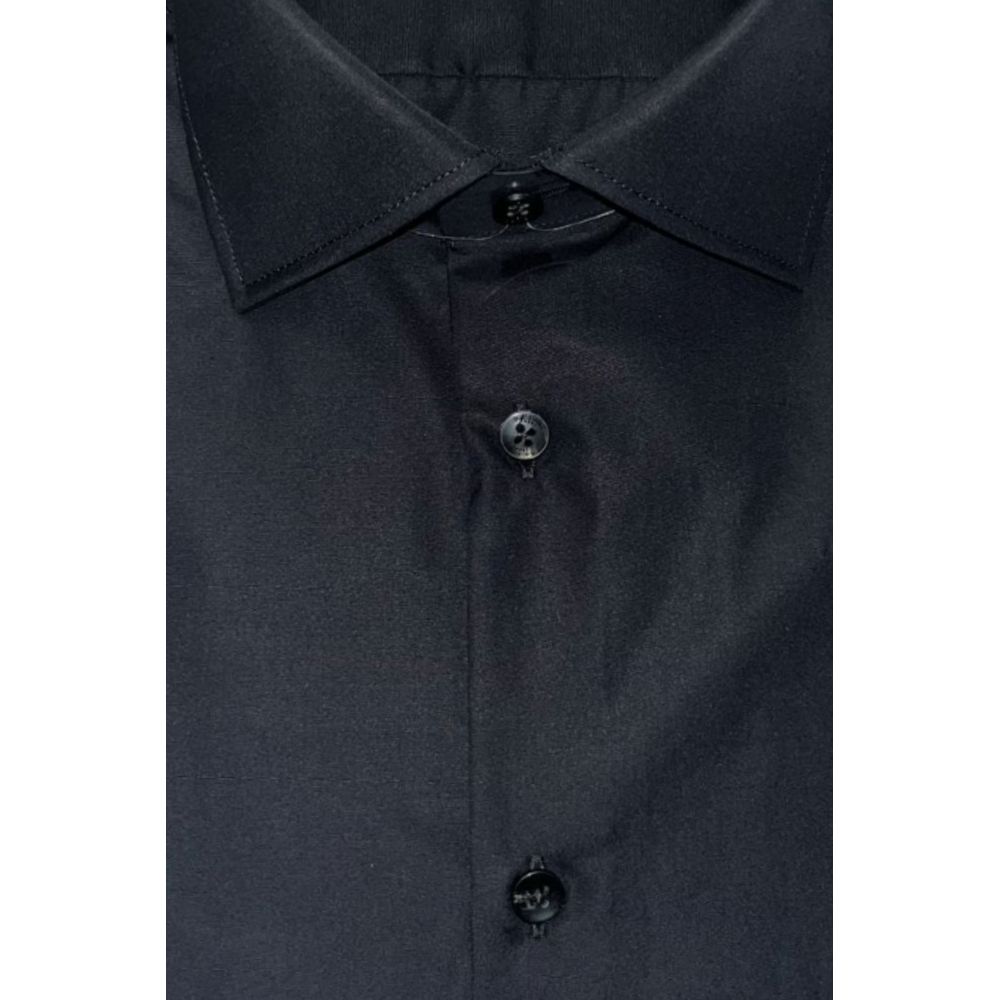 Baldinini Trend Black Cotton Men Shirt