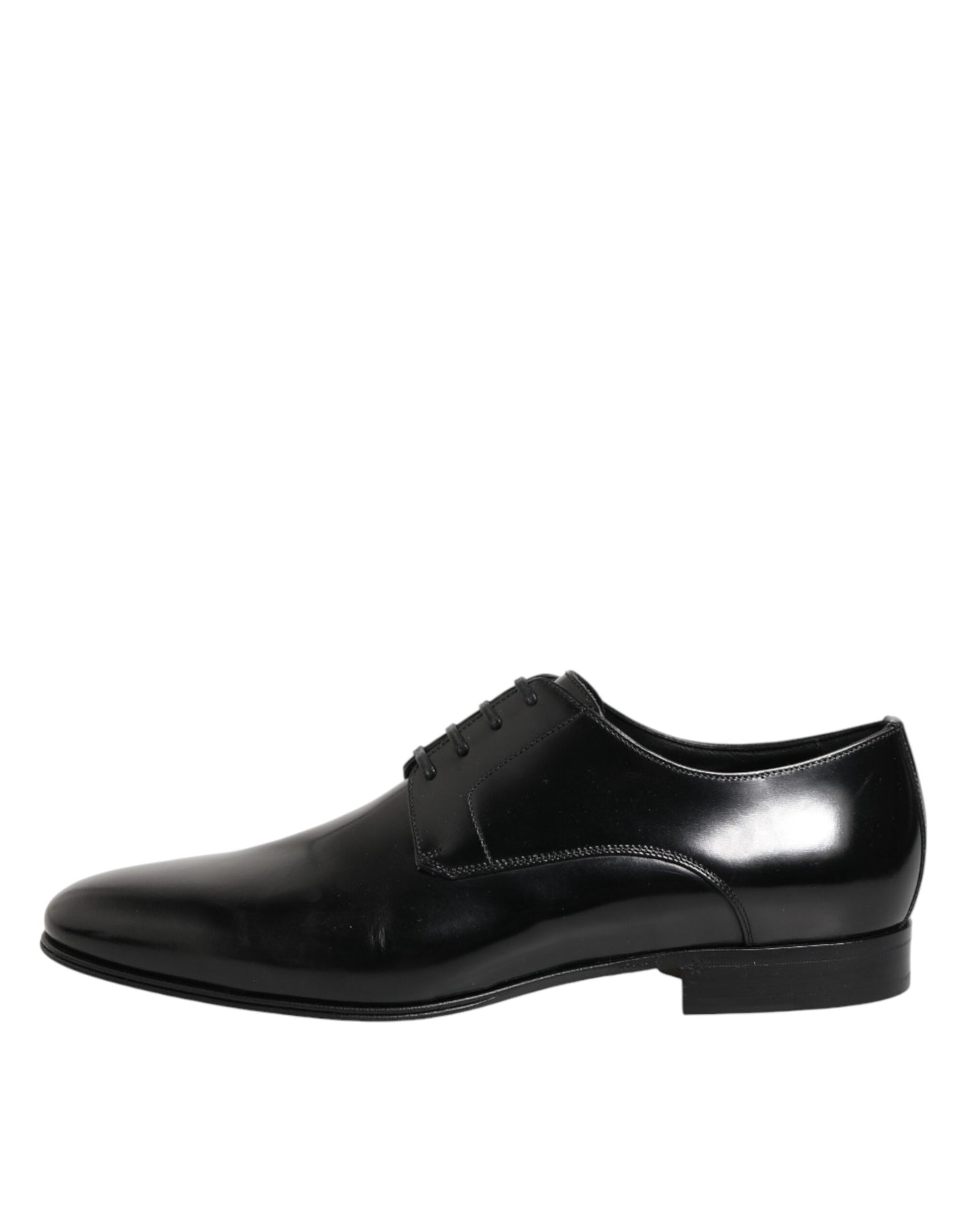 Dolce & Gabbana Black Calfskin Leather Derby Men Dress Shoes