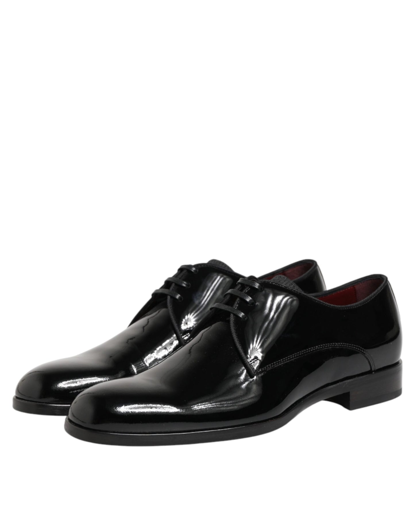 Dolce & Gabbana Black Calfskin Leather Derby Dress Shoes
