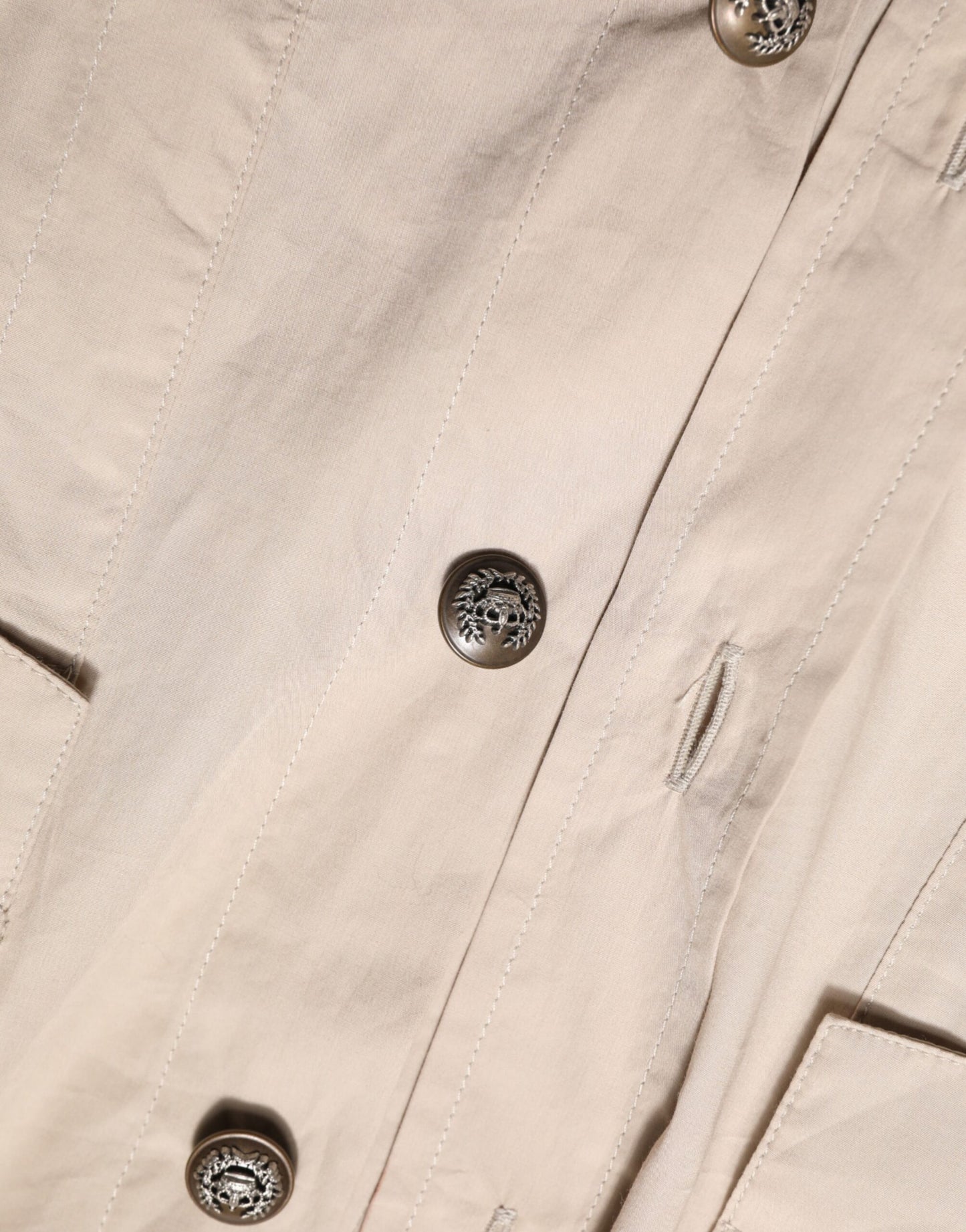 Dolce & Gabbana Beige Collared Long Sleeve Cotton Shirt Top