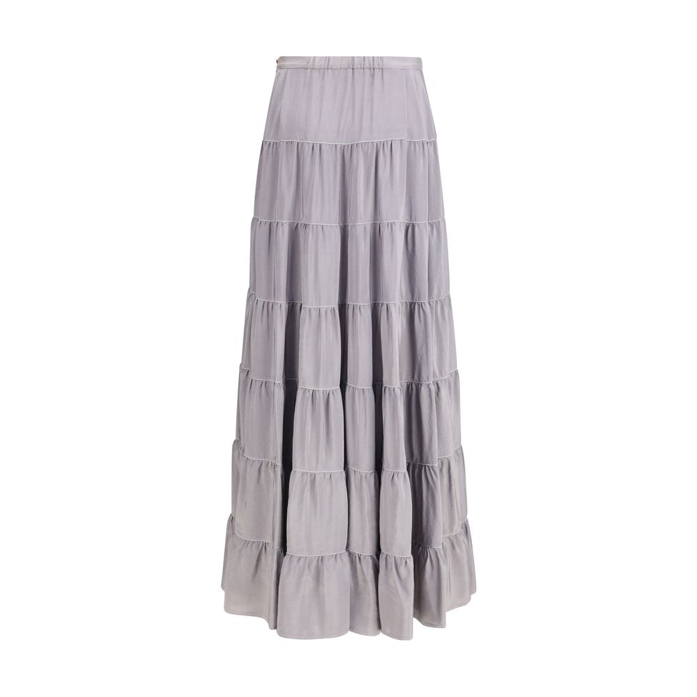 Forte_Forte Gray Silk Long Skirt