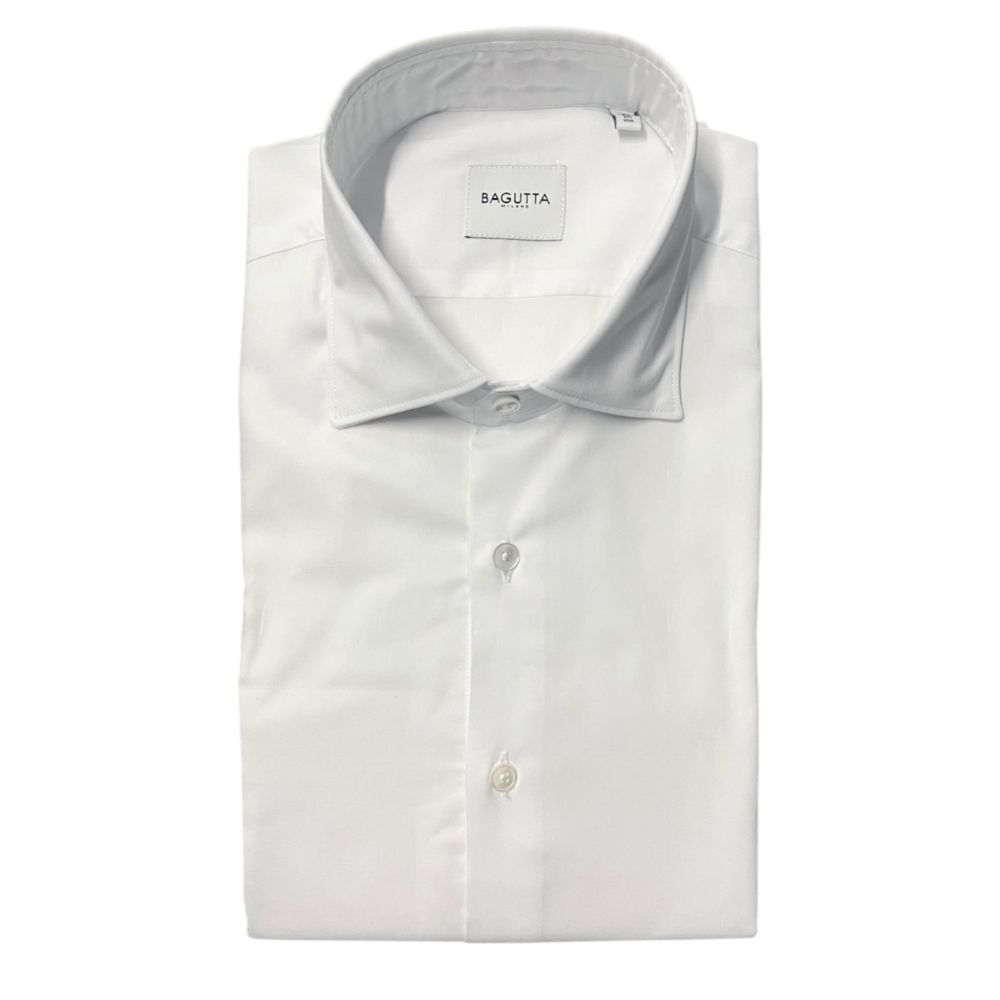 Bagutta White Cotton Men Shirt
