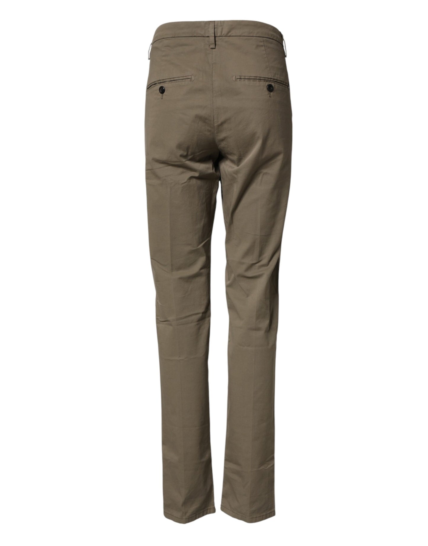 Dondup Beige Cotton Stretch Straight Chino Men Trouser Pants