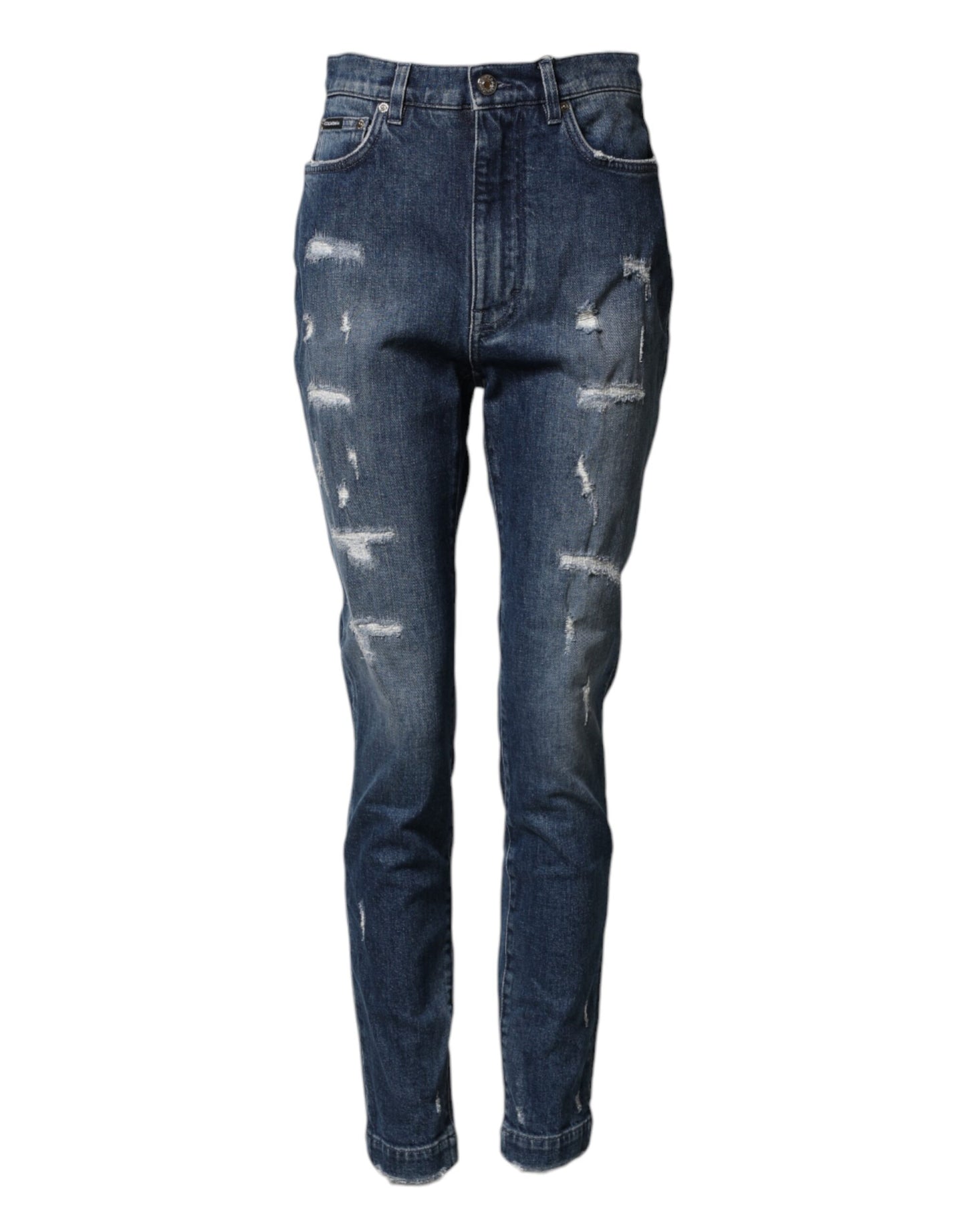Dolce & Gabbana Blue Distressed Washed Logo GRACE Denim Jeans