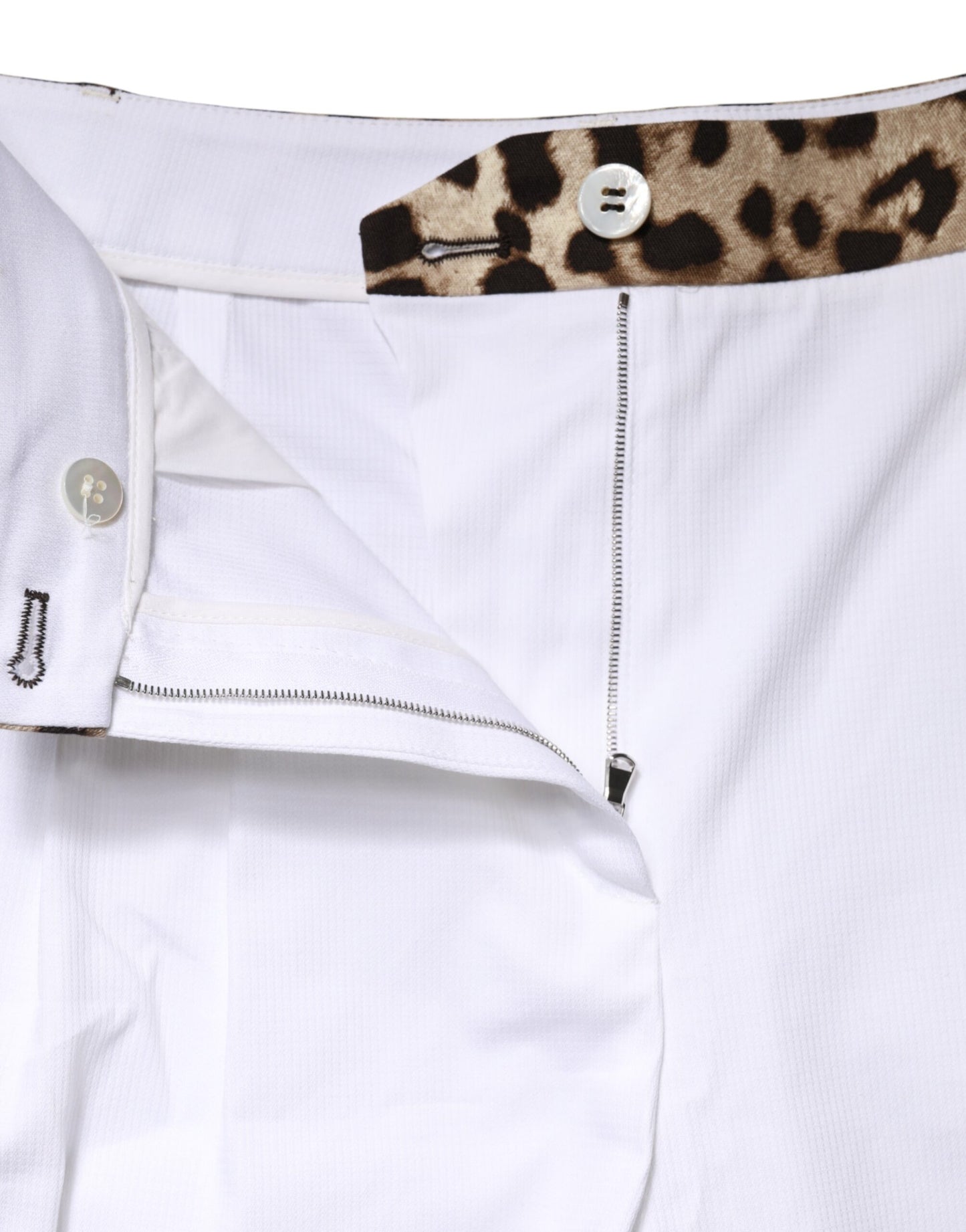 Dolce & Gabbana White Cotton High Waist Bermuda Mini Shorts