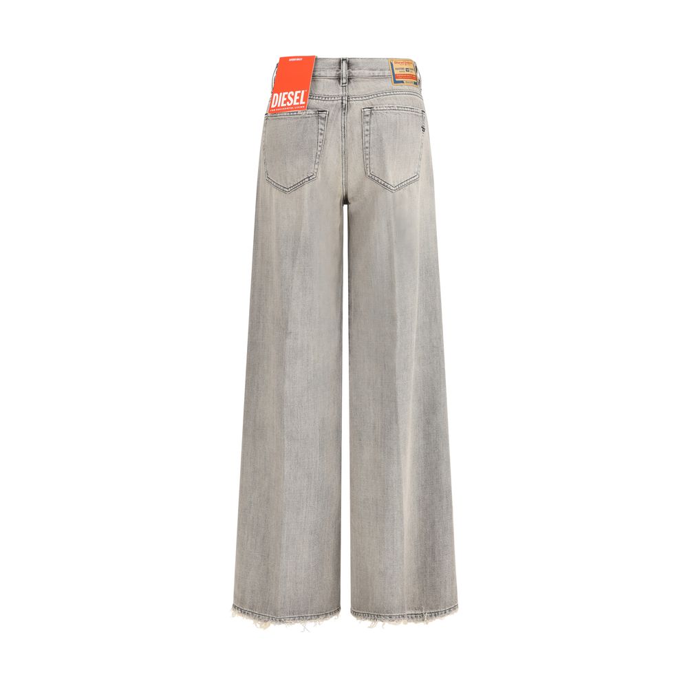 Diesel Gray Cotton Flared Jeans