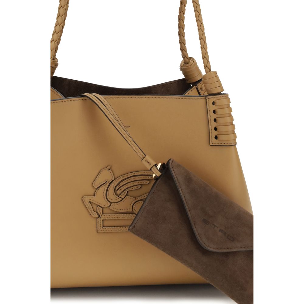 Etro Beige Calf Leather Bos Taurus Shoulder Bag