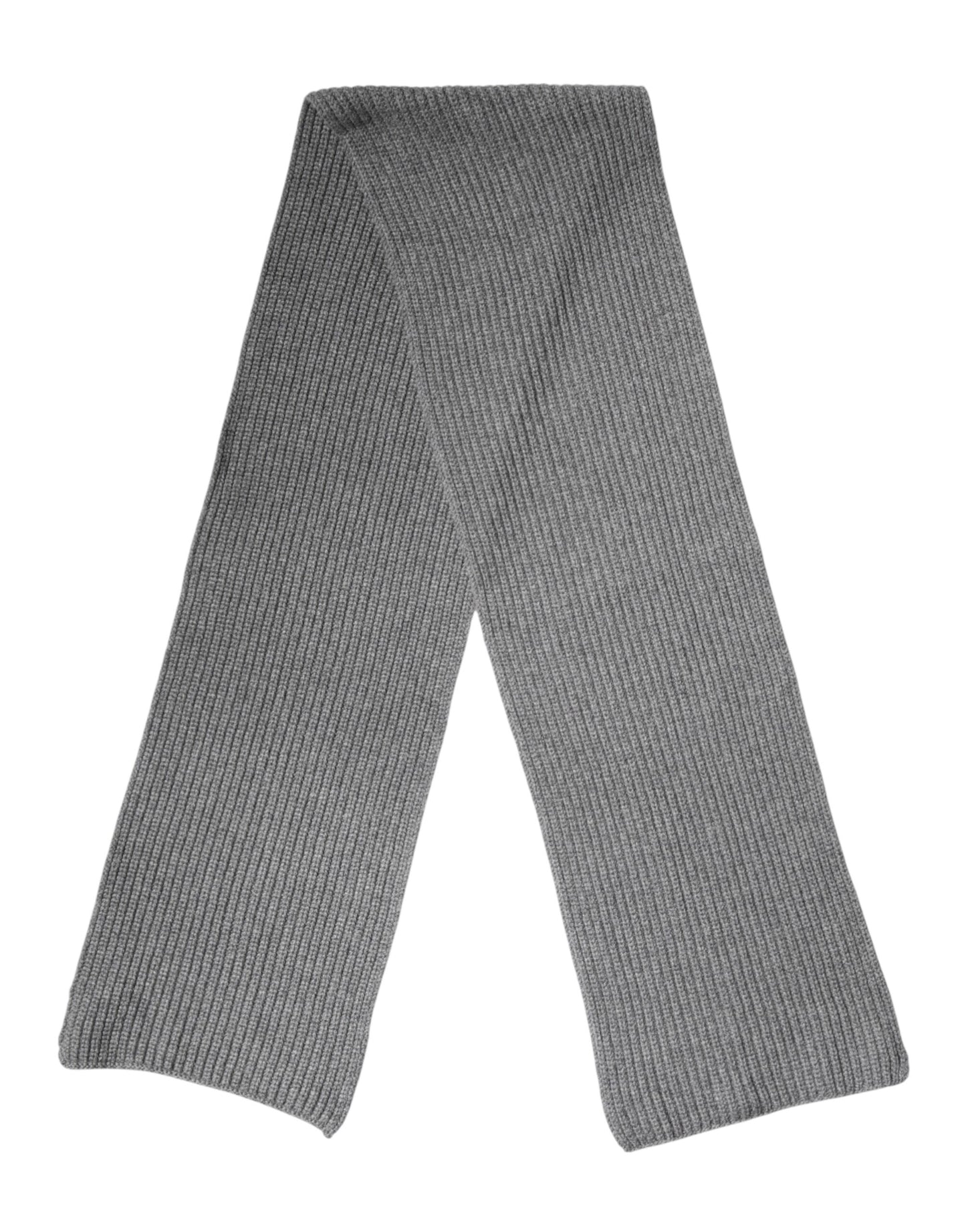 Dolce & Gabbana Gray Cashmere Knit Neck Wrap Shawl Scarf
