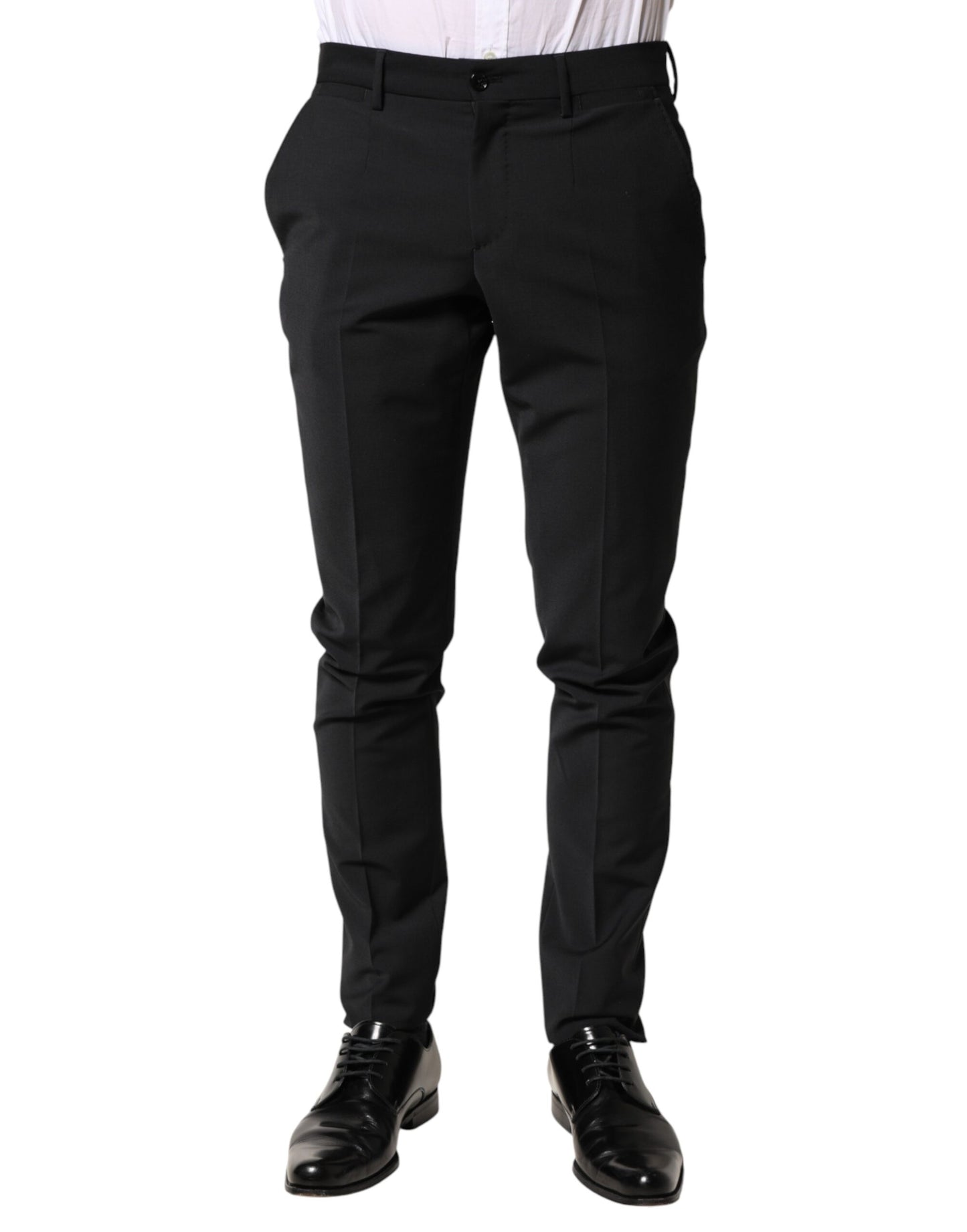 Dolce & Gabbana Black Wool Formal Dress Men Trouser Pants