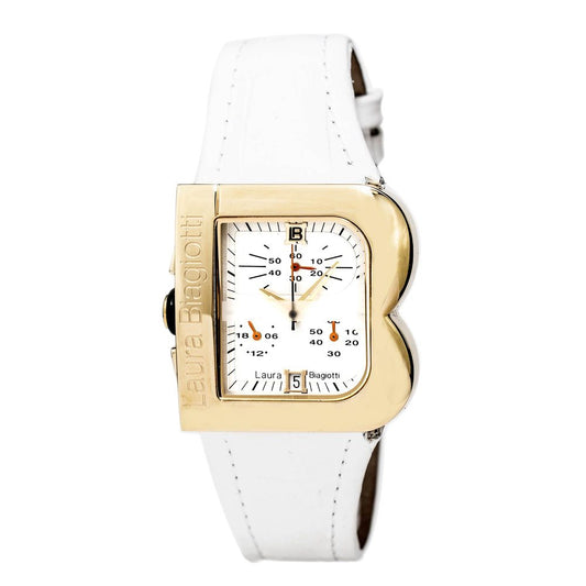 Laura Biagiotti White Leather Dress Watch