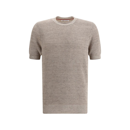 Brunello Cucinelli Beige Linen T-Shirt