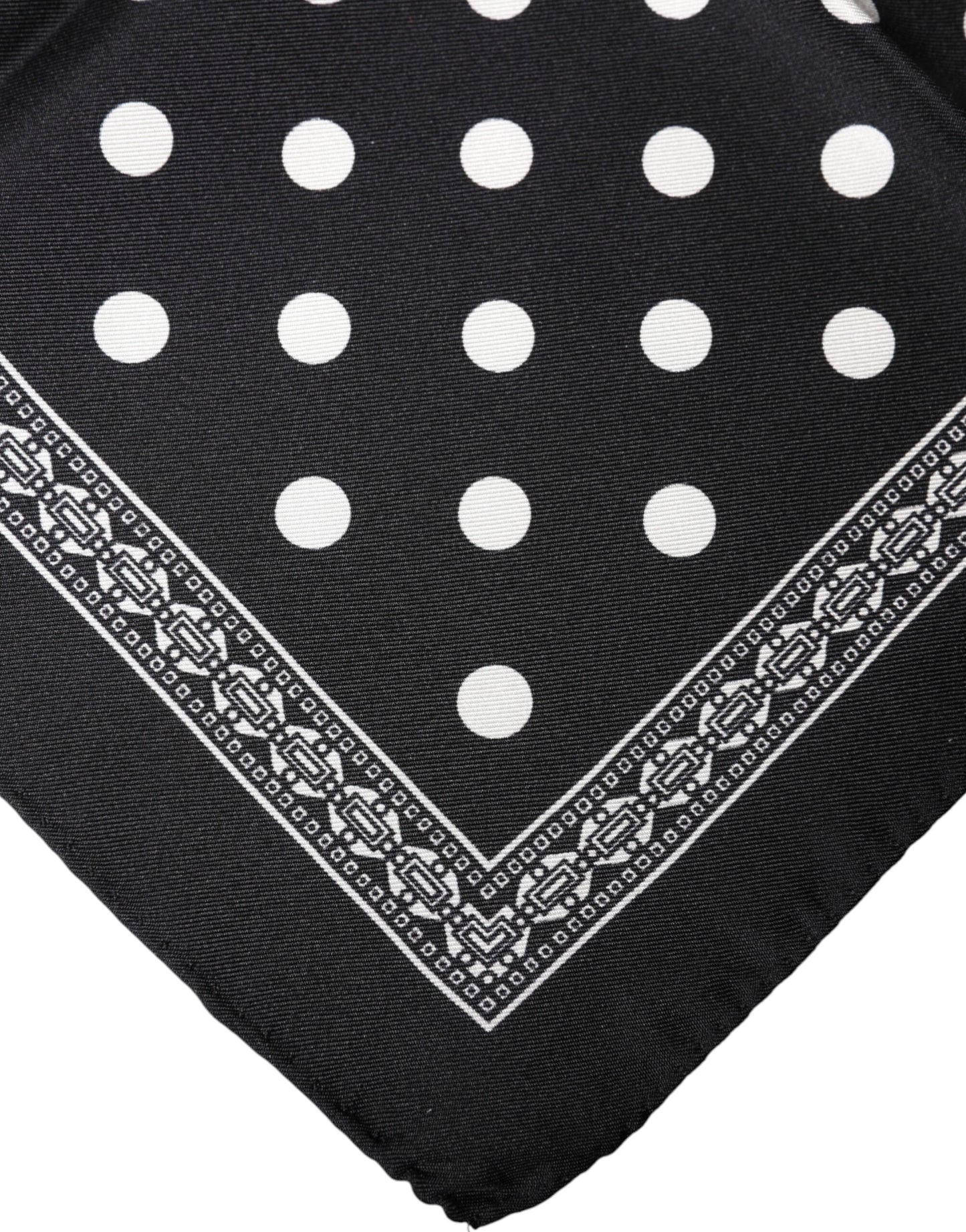 Dolce & Gabbana Black Polka Dot Square Handkerchief Scarf