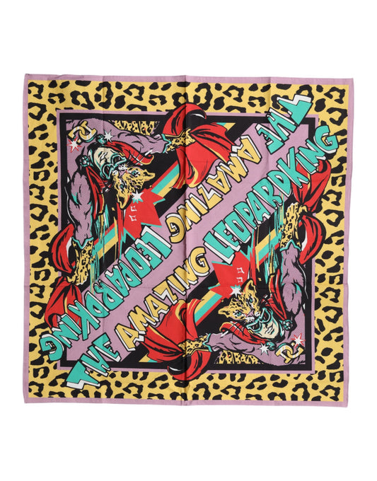 Dolce & Gabbana Multicolor Cartoon Square Foulard Scarf