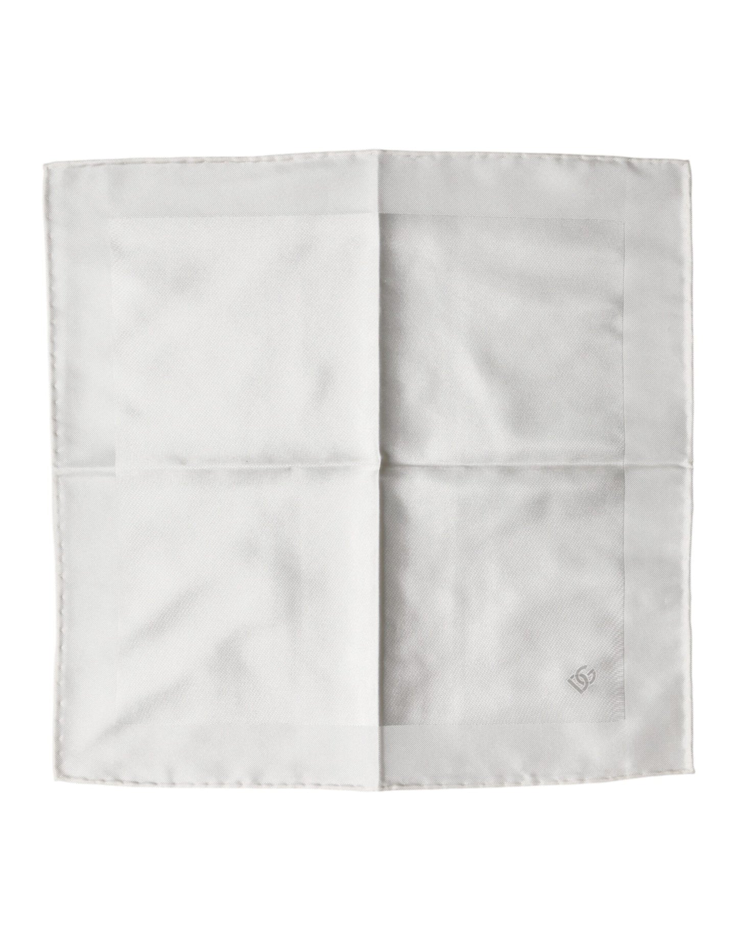 Dolce & Gabbana White Logo Silk Square Handkerchief Scarf