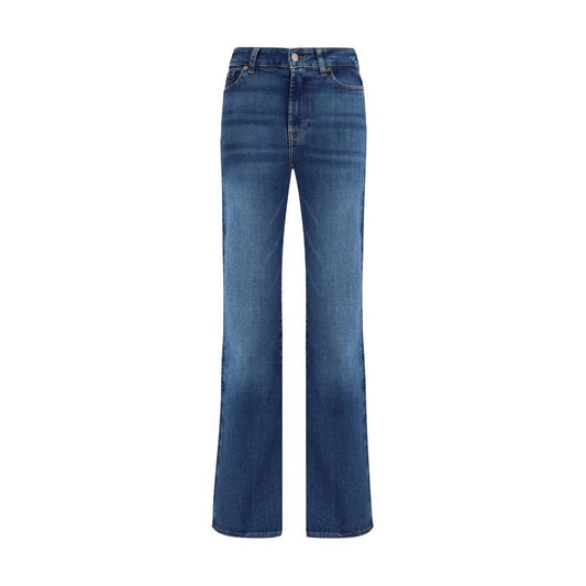 7FOR Blue Cotton Bootcut Jeans