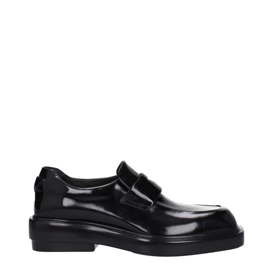 Prada Black Leather Slip-On Loafers