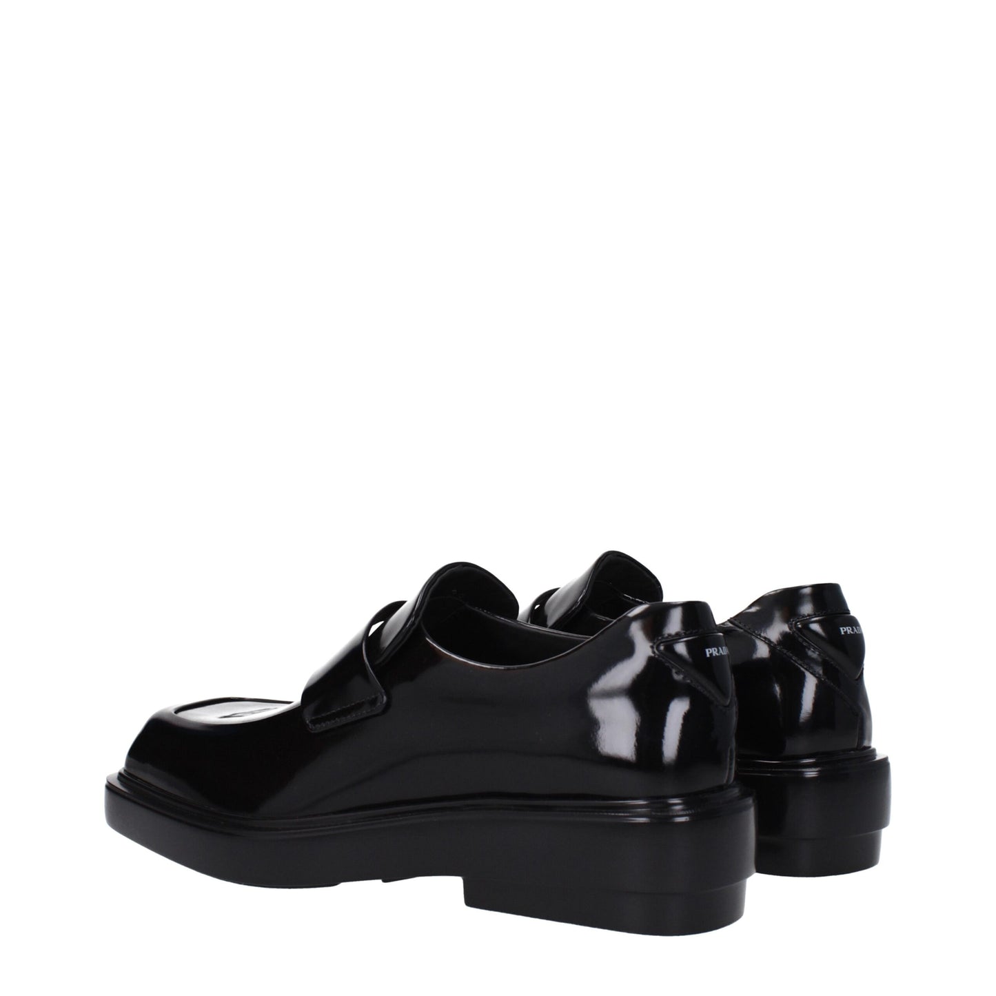 Prada Black Leather Slip-On Loafers